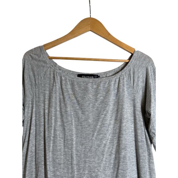 Clothink Women's Off Shoulder Long Sleeve Tunic Swing A-line Dress Size XL Gray - Picture 4 of 6